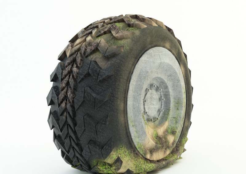 Flat tire 3D 모델 .c4d .max .obj .3ds .fbx .stl .blend 