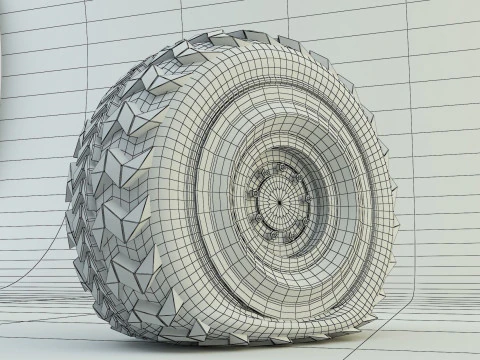 Спущена шина 3D Модель