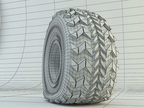 Спущена шина 3D Модель