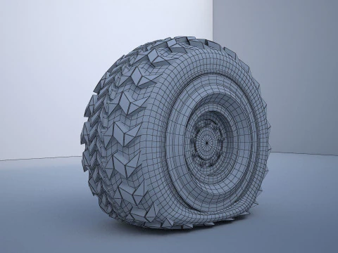 Спущена шина 3D Модель