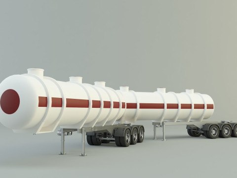 Fuel tank truck trailer model 3D Model