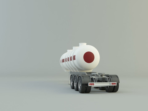 Fuel tank truck trailer model Modèle 3D