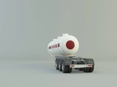 Fuel tank truck trailer model 3D Model