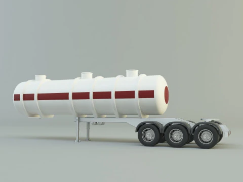 Fuel tank truck trailer model 3D Model
