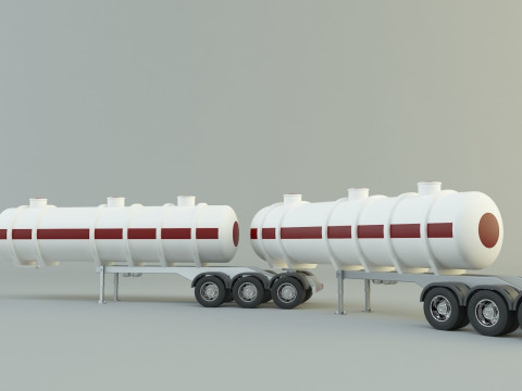 Fuel tank truck trailer model Modèle 3D