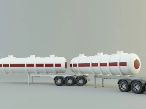 Fuel tank truck trailer model 3D Model