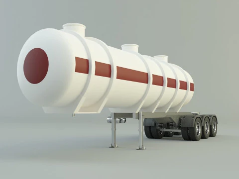 Fuel tank truck trailer model 3D Model