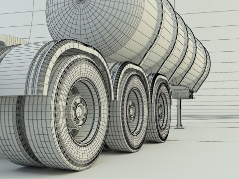 Fuel tank truck trailer model Modèle 3D