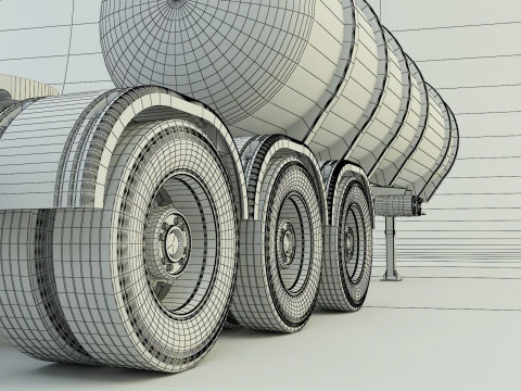 Fuel tank truck trailer model 3D Model