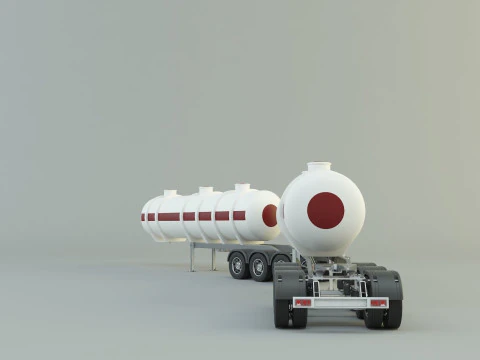 Fuel tank truck trailer model 3D Model