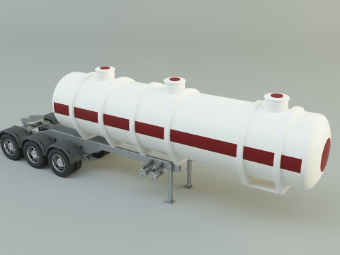 Fuel tank truck trailer model Modèle 3D