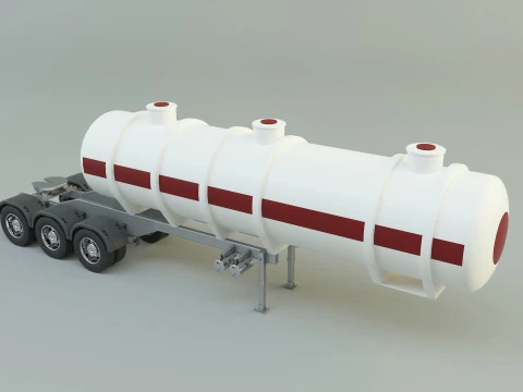 Fuel tank truck trailer model 3D Model
