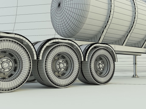 Fuel tank truck trailer model Modèle 3D