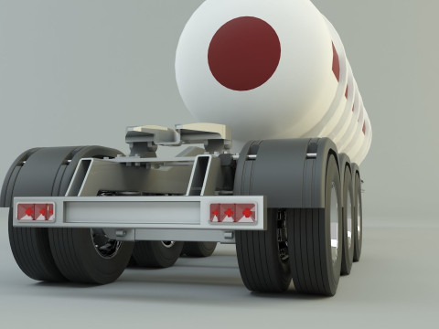 Fuel tank truck trailer model Modèle 3D