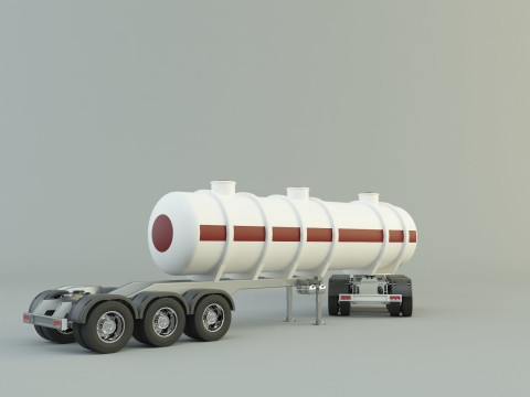 Fuel tank truck trailer model Modèle 3D