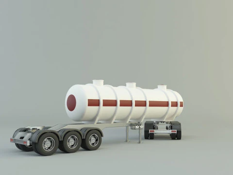 Fuel tank truck trailer model 3D Model