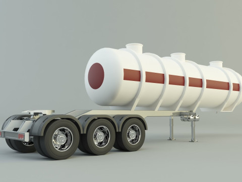 Fuel tank truck trailer model Modèle 3D