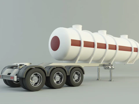 Fuel tank truck trailer model 3D Model