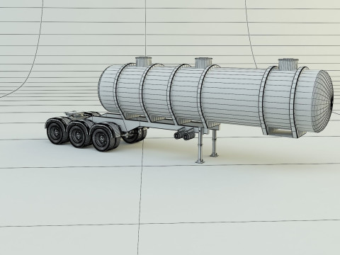 Fuel tank truck trailer model Modèle 3D