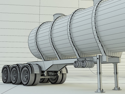 Fuel tank truck trailer model Modèle 3D
