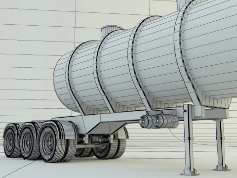 Fuel tank truck trailer model 3D Model