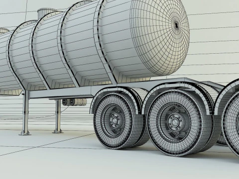 Fuel tank truck trailer model 3D Model
