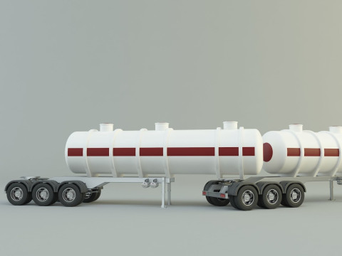 Fuel tank truck trailer model Modèle 3D