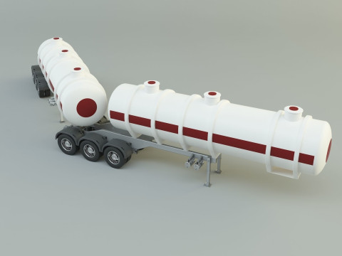 Fuel tank truck trailer model Modèle 3D