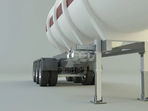 Fuel tank truck trailer model 3D Model