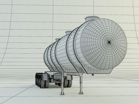 Fuel tank truck trailer model Modèle 3D