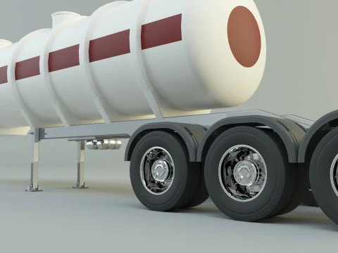 Fuel tank truck trailer model 3D Model