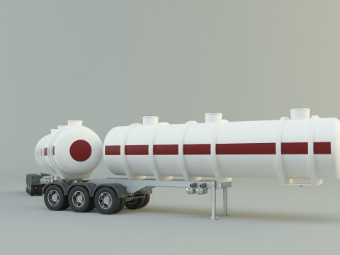 Fuel tank truck trailer model Modèle 3D