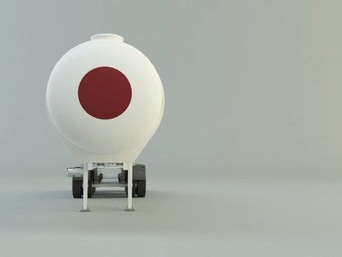 Fuel tank truck trailer model Modèle 3D