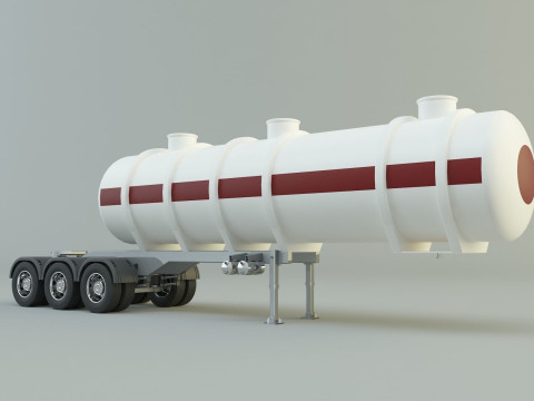 Fuel tank truck trailer model Modèle 3D
