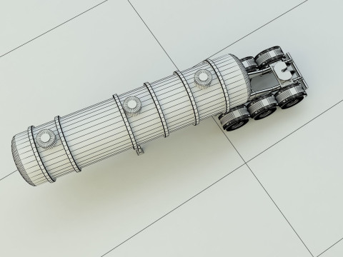 Fuel tank truck trailer model Modèle 3D