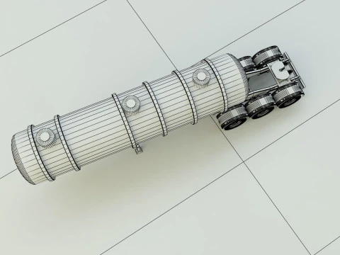 Fuel tank truck trailer model 3D Model