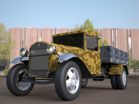 Gaz-aa vintage van vehicle truck Modèle 3D