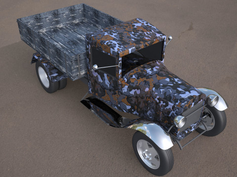 Gaz-aa vintage van vehicle truck Modèle 3D