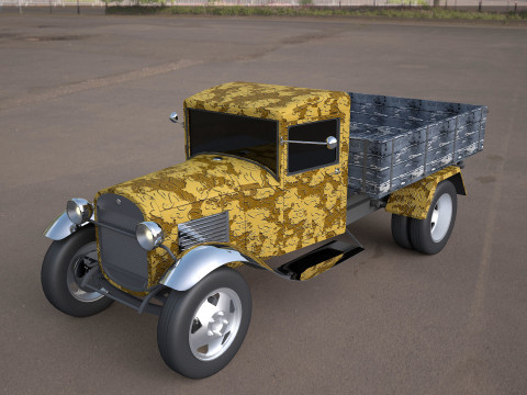 Gaz-aa vintage van vehicle truck Modèle 3D