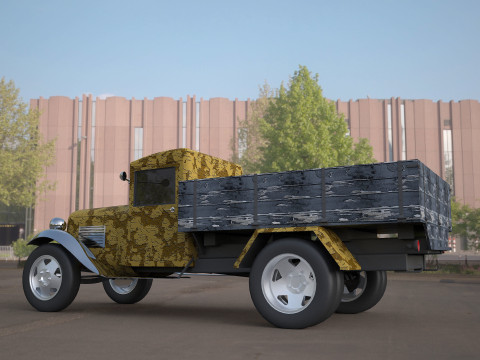 Gaz-aa vintage van vehicle truck Modèle 3D
