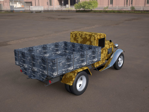 Gaz-aa vintage van vehicle truck Modèle 3D