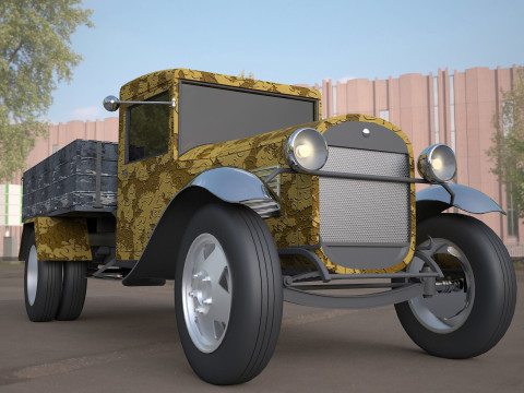 Gaz-aa vintage van vehicle truck Modèle 3D