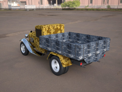 Gaz-aa vintage van vehicle truck Modèle 3D