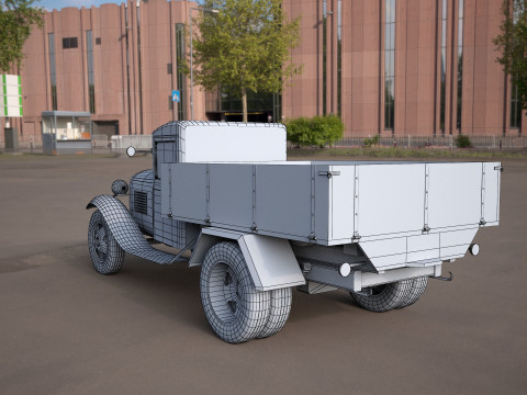 Gaz-aa vintage van vehicle truck Modèle 3D