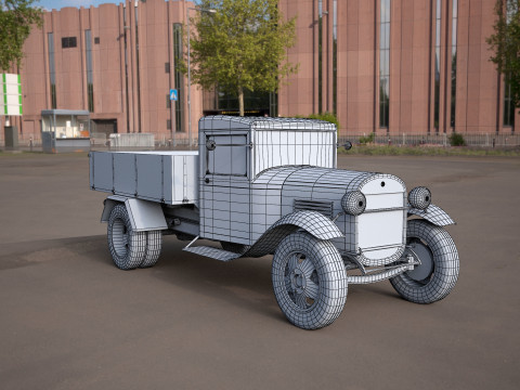 Gaz-aa vintage van vehicle truck Modèle 3D