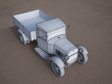 Gaz-aa vintage van vehicle truck Modèle 3D