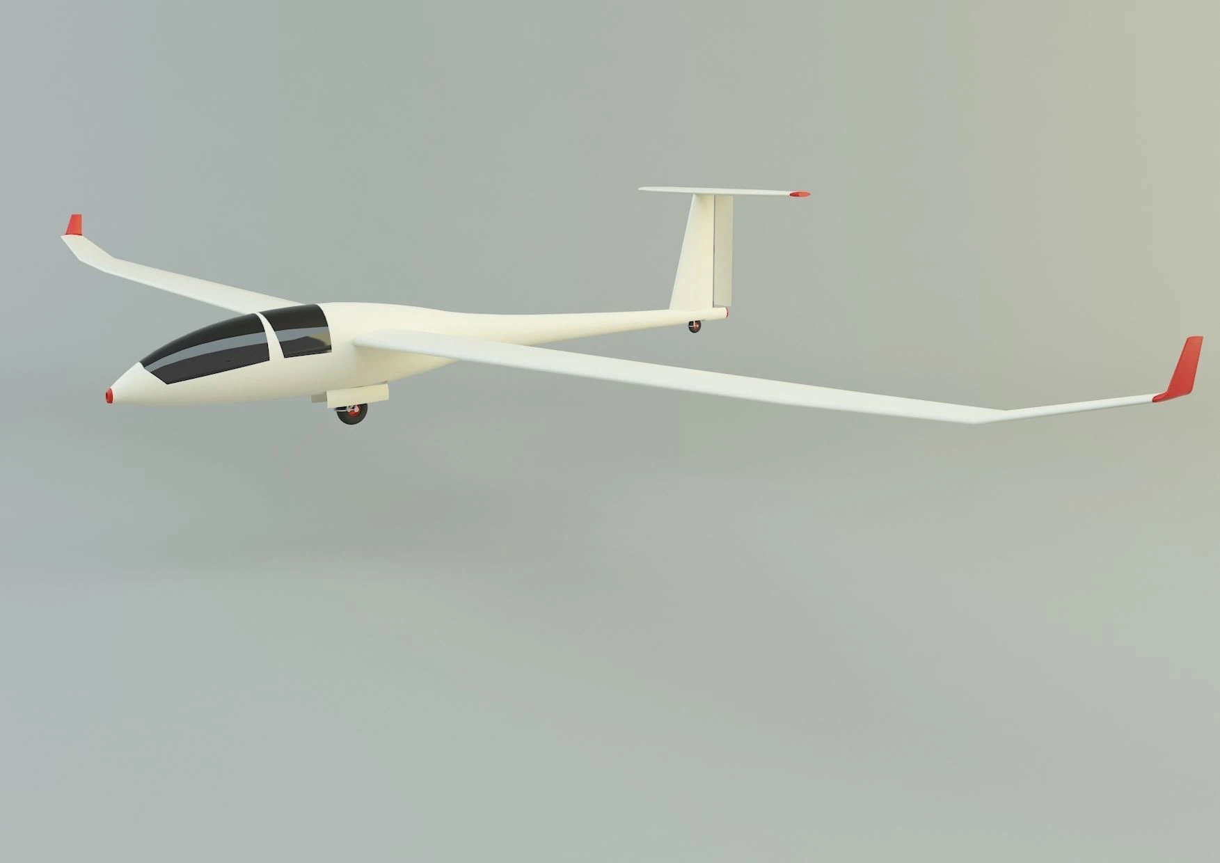 Glider plane small plane 3D Model .c4d .max .obj .3ds .fbx .stl .blend 