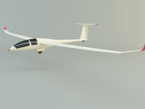 Glider plane small plane Model 3D