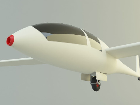 Glider plane small plane Model 3D