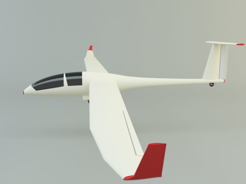 Glider plane small plane Model 3D